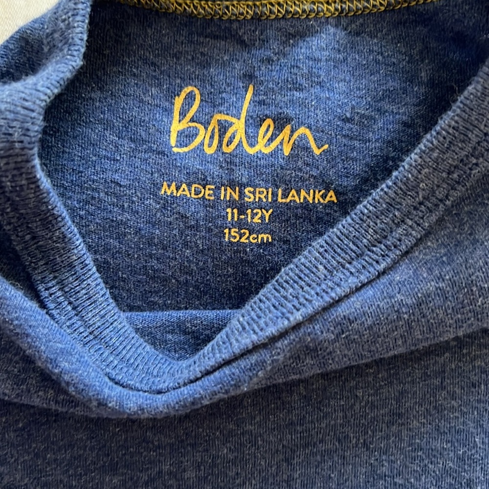 Boden Kids Blue long sleeved T-shirt Size 11-12 GUC - Picture 2 of 4